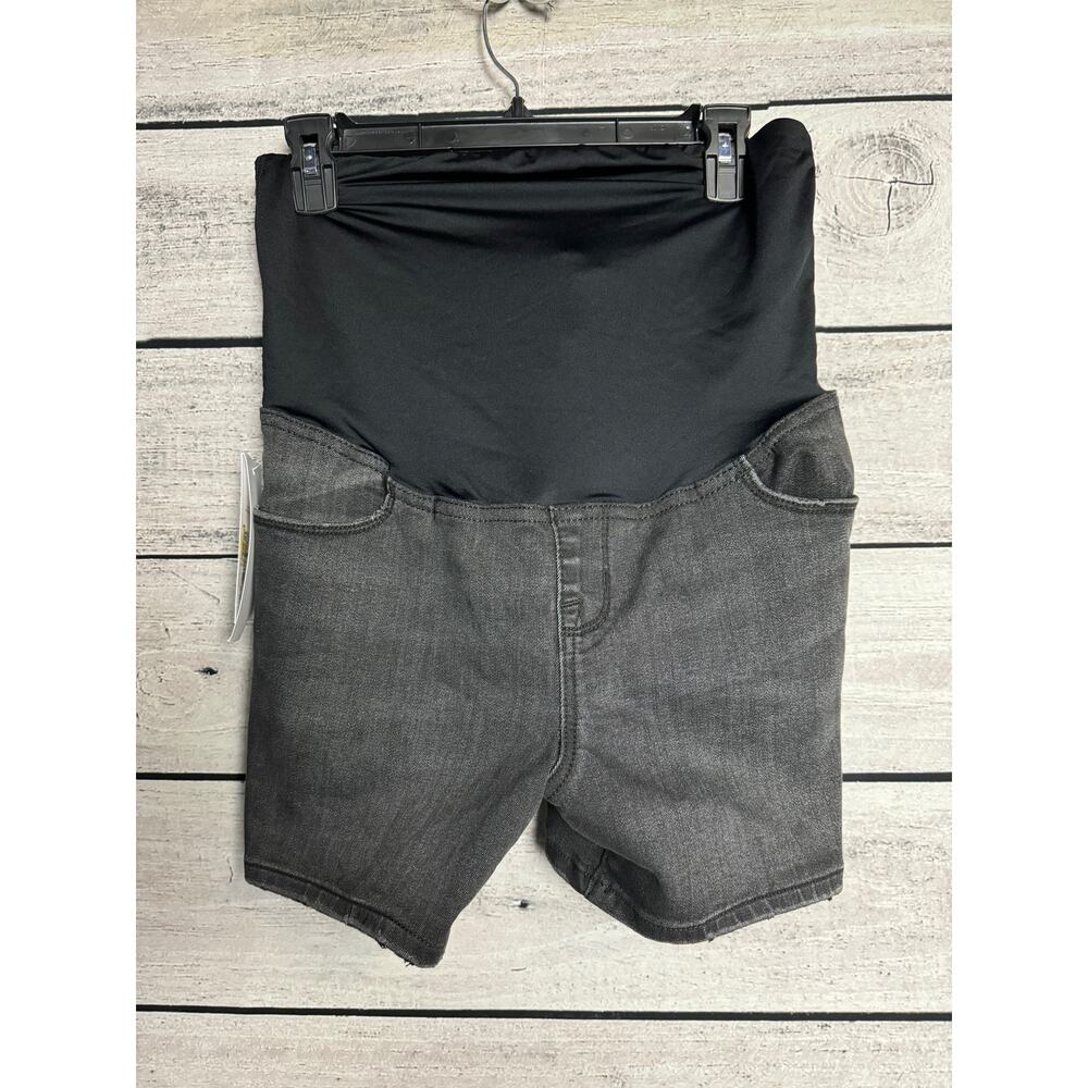 NWT Isabel Maternity by Ingrid Midi Black Wash Denim Shorts - Size 8